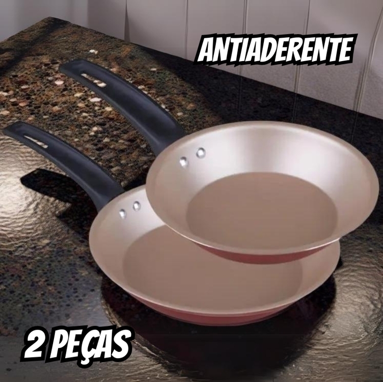 Conjunto de Frigideiras Antiaderente Panelux de Alumínio Magnific Cereja 2 Peças Conjunto de Frigideiras Antiaderente Panelux de Alumínio Magnific Cereja 2 Peças