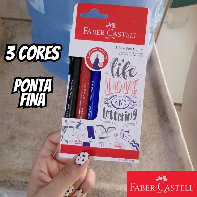 Faber-castell Fine Pen Colors - Ctl 3 Cores, Modelo: Fpb/es3nzf Faber-castell Fine Pen Colors - Ctl 3 Cores, Modelo: Fpb/es3nzf