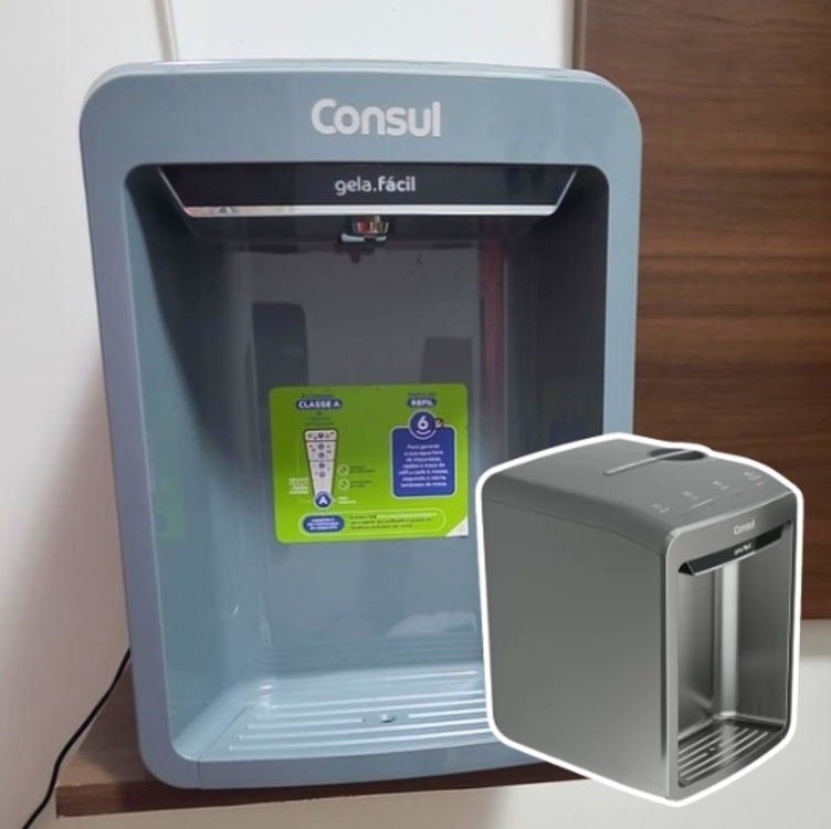 Purificador de Água Consul de Mesa e Parede CPB33A - Eletrônico Cinza Água Gelada, Fria e Natural Purificador de Água Consul de Mesa e Parede CPB33A - Eletrônico Cinza Água Gelada, Fria e Natural