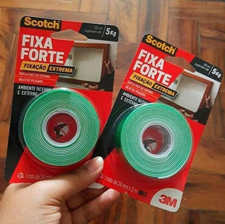 Scotch, 3M, Fixa Forte, Fita Dupla Face, Fixação Extrema, 24mm x 2m Scotch, 3M, Fixa Forte, Fita Dupla Face, Fixação Extrema, 24mm x 2m