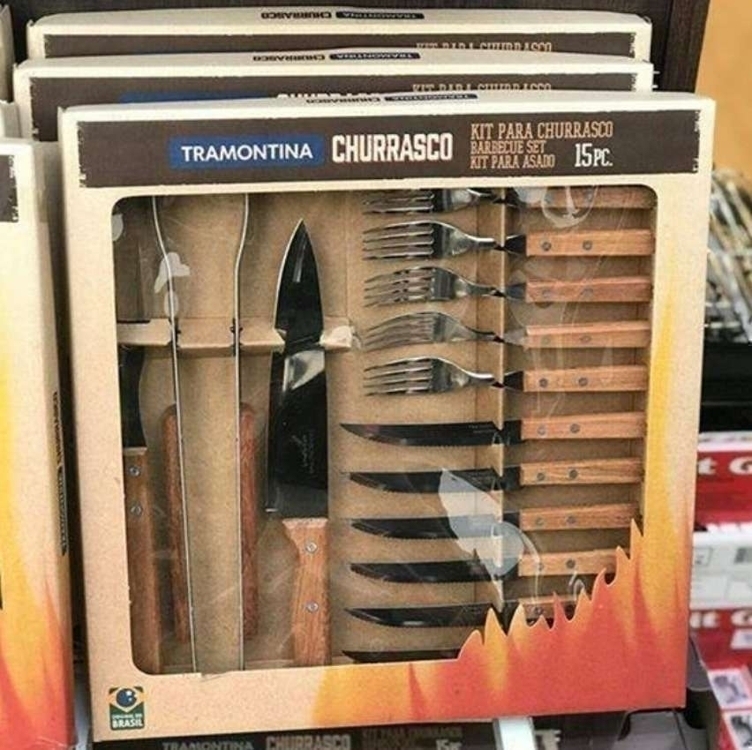 Kit para Churrasco 15 Peças Tramontina Natural Kit para Churrasco 15 Peças Tramontina Natural