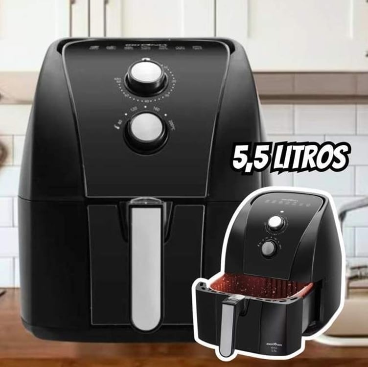 Air Fryer Britânia 5,5l Antiaderente Redstone 1500w Bfr50 Cor Preto 110V Air Fryer Britânia 5,5l Antiaderente Redstone 1500w Bfr50 Cor Preto 110V