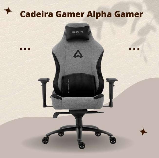 Cadeira Gamer Alpha Gamer Nebula Fabric, Até 150 kg, Apoio de Braço 4D, Reclinável, Cinza - AGNEBULA Cadeira Gamer Alpha Gamer Nebula Fabric, Até 150 kg, Apoio de Braço 4D, Reclinável, Cinza - AGNEBULA