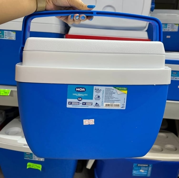 Caixa Térmica 12 Litros Azul Com Alça Mor Caixa Térmica 12 Litros Azul Com Alça Mor