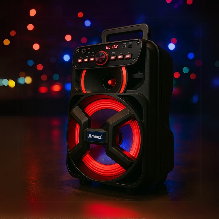 Amvox Caixa de Som Amplificada ACA 221 Gigante II - 220W RMS, Bluetooth, Rádio FM, USB, Preto Amvox Caixa de Som Amplificada ACA 221 Gigante II - 220W RMS, Bluetooth, Rádio FM, USB, Preto