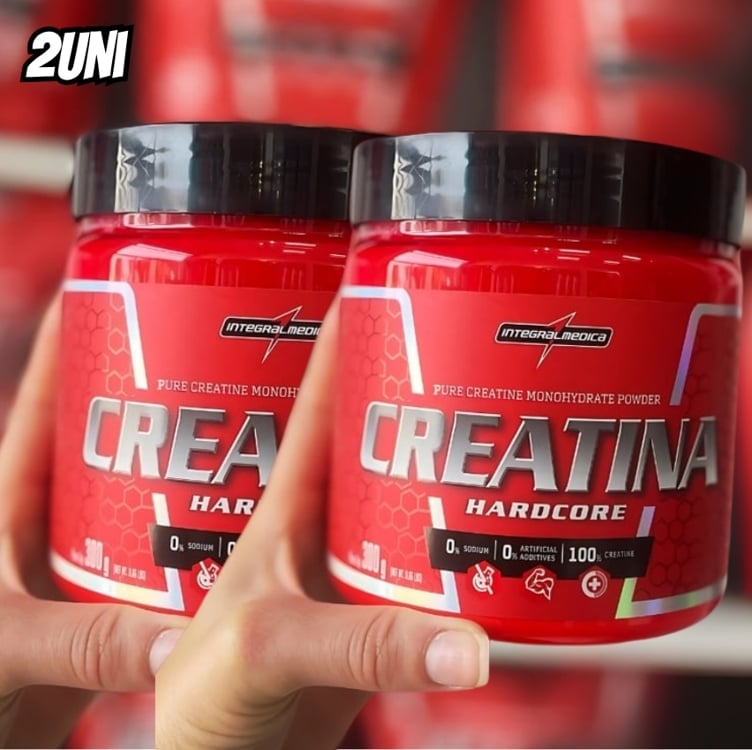 2Uni - Creatina em Pó Hardcore 100% Pura e Monohidratada - 300g Integralmedica 2Uni - Creatina em Pó Hardcore 100% Pura e Monohidratada - 300g Integralmedica