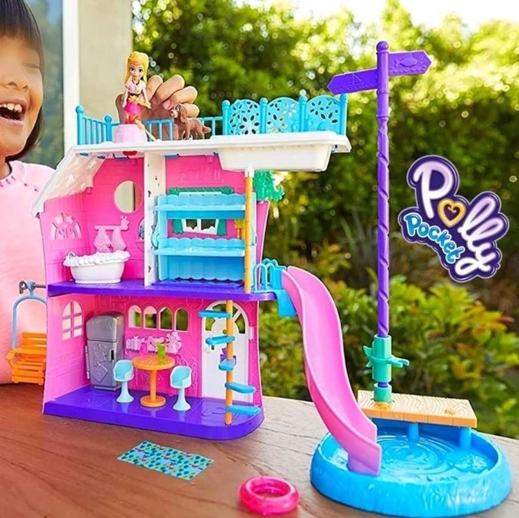 Polly Pocket - Polly Pocket! Casa do Lago da Polly, Mattel, GHY65, Multicor Polly Pocket - Polly Pocket! Casa do Lago da Polly, Mattel, GHY65, Multicor