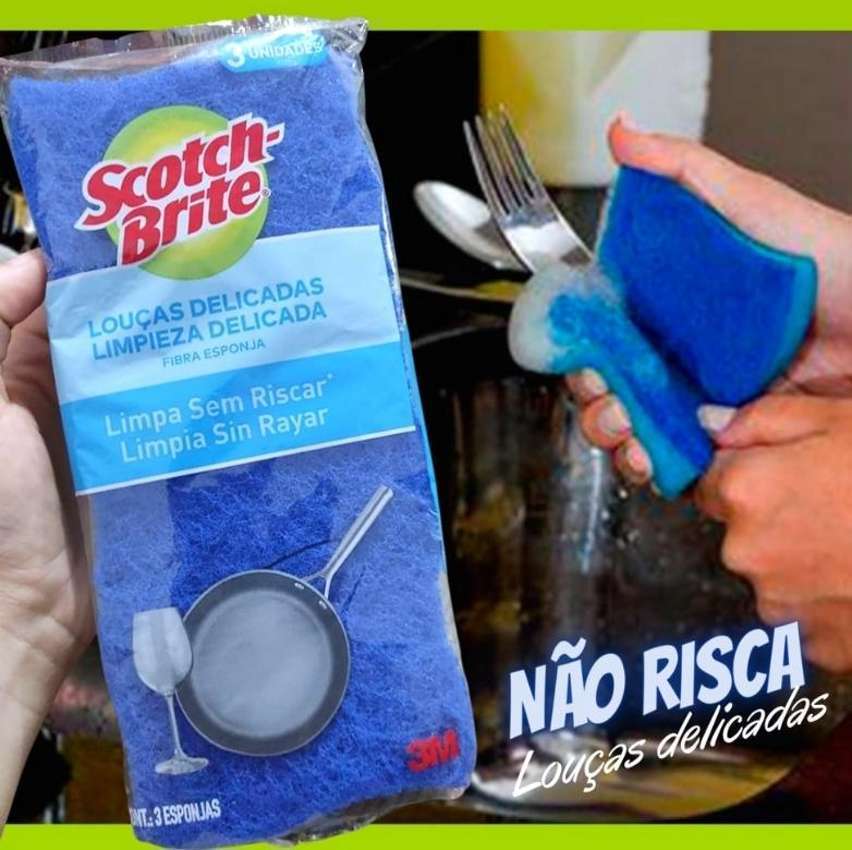 Esponja Scotch Brite Não Risca c/3 Azul Esponja Scotch Brite Não Risca c/3 Azul