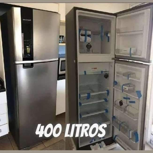 Geladeira Brastemp Frost Free Duplex 400 Litros Cor Inox Com Freeze Control - Brm54jk Geladeira Brastemp Frost Free Duplex 400 Litros Cor Inox Com Freeze Control - Brm54jk