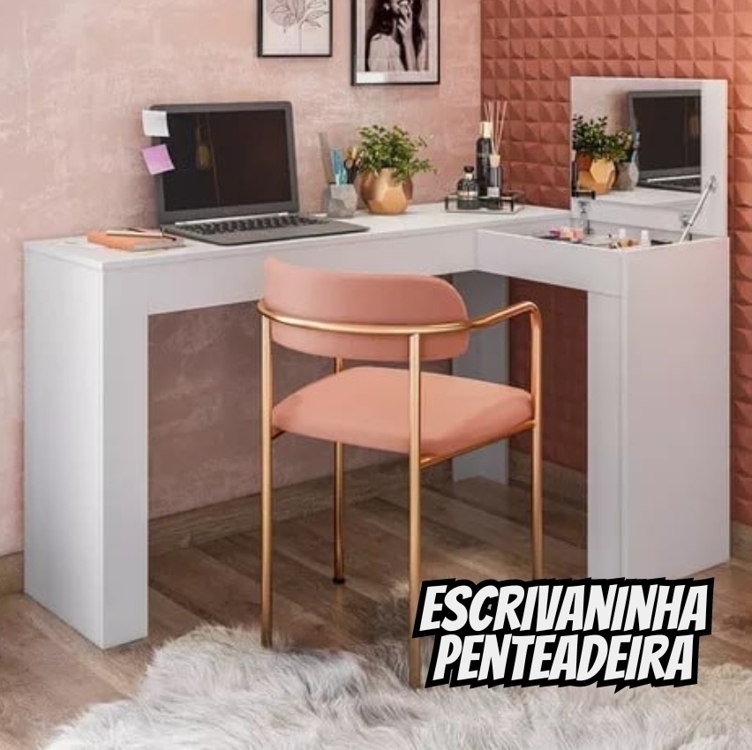 Escrivaninha Penteadeira De Canto Star Plus Branco Escrivaninha Penteadeira De Canto Star Plus Branco