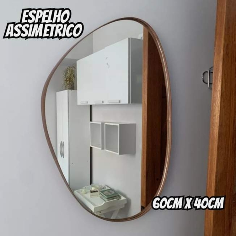 Espelho Orgánico De Parede Orgánico Do 64cm X 44cm Preto Espelho Orgánico De Parede Orgánico Do 64cm X 44cm Preto