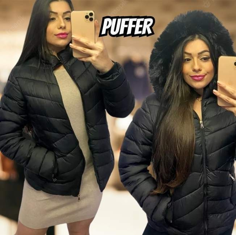 Jaqueta Casaco Feminino Puffer Bobojaco Pelucia Toca Pelinho Jaqueta Casaco Feminino Puffer Bobojaco Pelucia Toca Pelinho