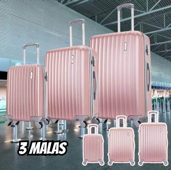 Conjunto De Malas De Viagem P, M E G Londres Swiss Move Rose Conjunto De Malas De Viagem P, M E G Londres Swiss Move Rose