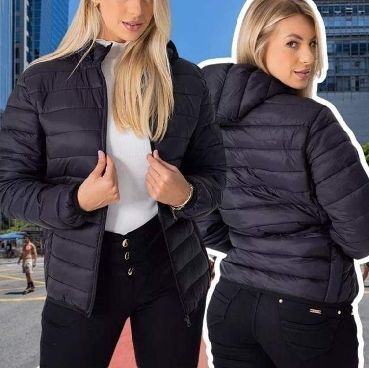 Jaqueta Feminina Puffer Bobojaco Capuz Com Nylon Impermeável Jaqueta Feminina Puffer Bobojaco Capuz Com Nylon Impermeável