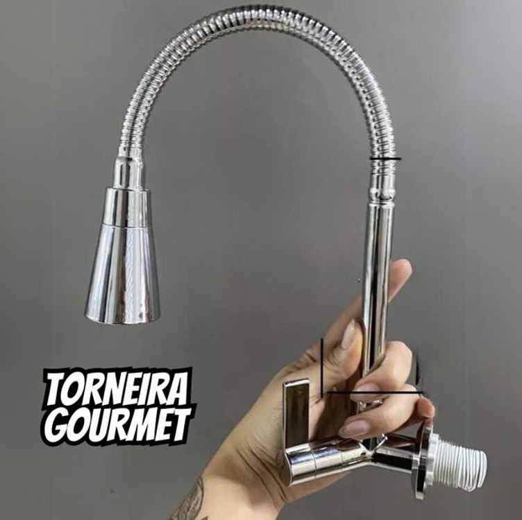 Torneira Gourmet Cozinha Bancada Pia Flexível 2 Jatos Abs Cor Prateado Torneira Gourmet Cozinha Bancada Pia Flexível 2 Jatos Abs Cor Prateado
