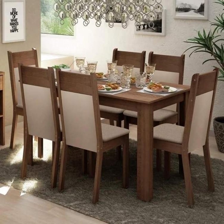 Sala Jantar Mesa Tampo Madeira 6 Cadeiras Bahamas Madesa Rcb Cor Rustic/Crema/Bege MDJA0601447GBE Sala Jantar Mesa Tampo Madeira 6 Cadeiras Bahamas Madesa Rcb Cor Rustic/Crema/Bege MDJA0601447GBE