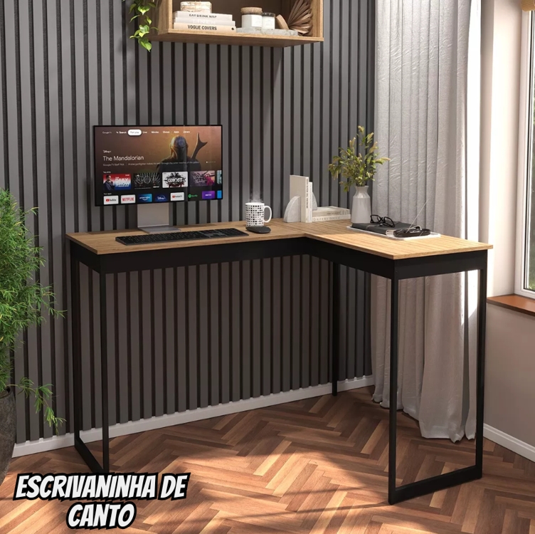 Mesa L De Canto Nórdico Para Escritório Moderno Mod: Pier Mesa L De Canto Nórdico Para Escritório Moderno Mod: Pier