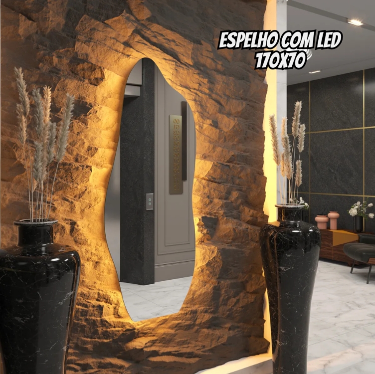 Espelho 170x70 Orgânico Led Grande Corpo Inteiro Luxo Espelho 170x70 Orgânico Led Grande Corpo Inteiro Luxo