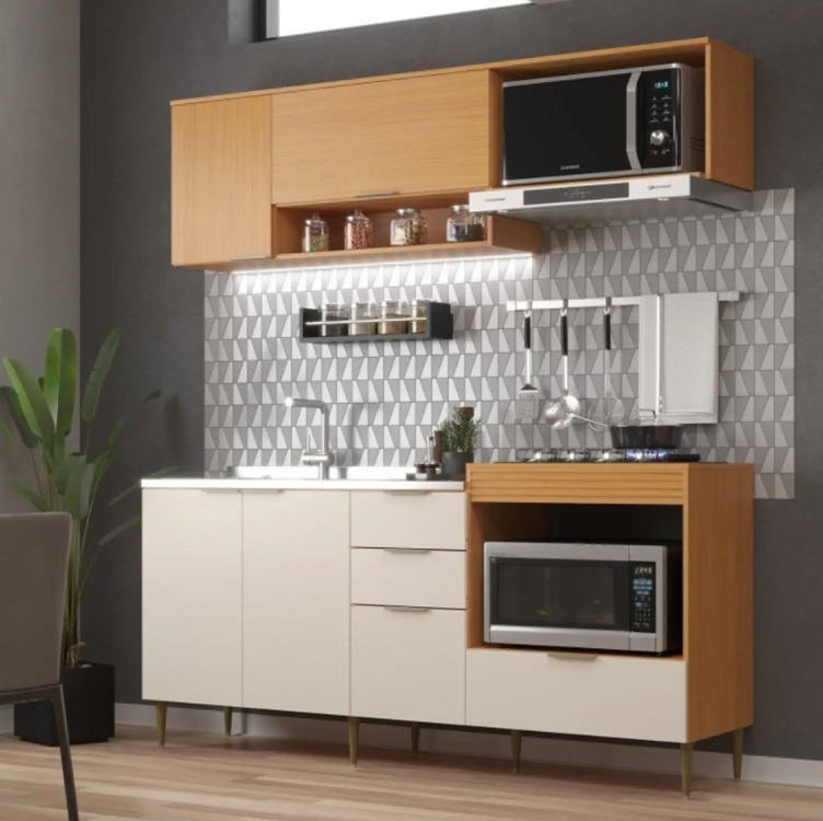 Cozinha Modulada 6 Portas e 2 Gavetas Alice - Moveis Sul Cozinha Modulada 6 Portas e 2 Gavetas Alice - Moveis Sul