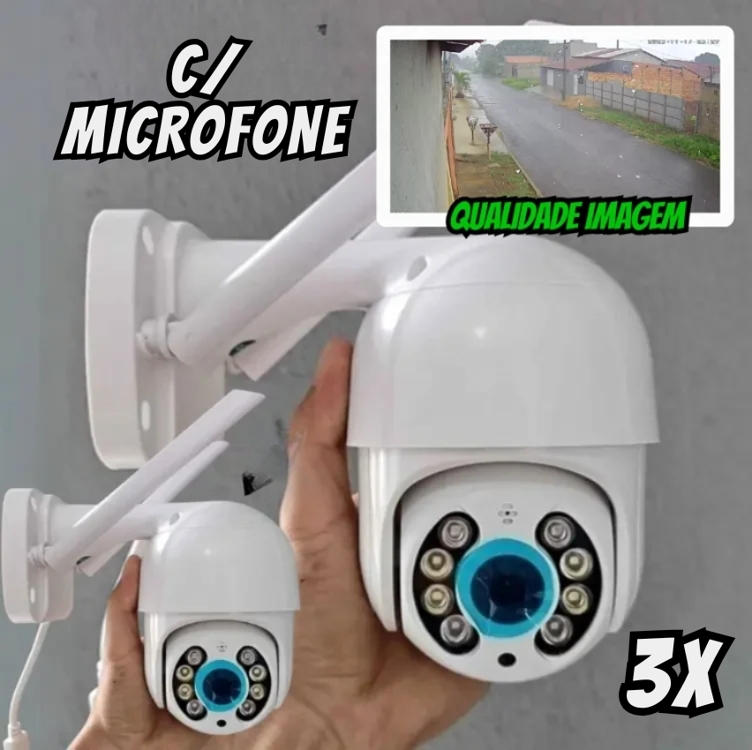 Kit 3 Câmera Ip Wifi Dome Rotativa Visão Noturna Yanqing Dome A8 Cor Branco Kit 3 Câmera Ip Wifi Dome Rotativa Visão Noturna Yanqing Dome A8 Cor Branco