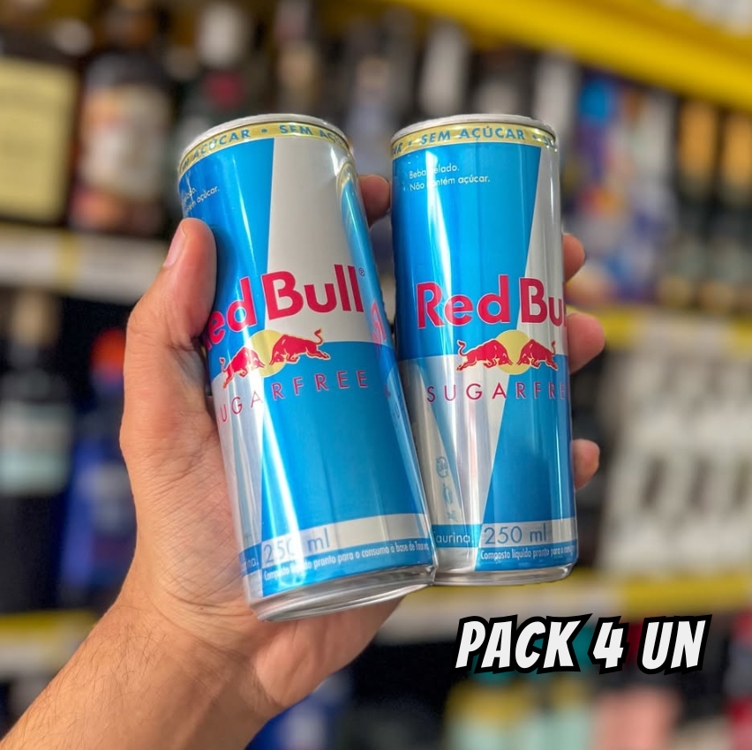 Pack Energético Zero Açúcar Red Bull Lata 4 Unidades 250ml Cada Pack Energético Zero Açúcar Red Bull Lata 4 Unidades 250ml Cada