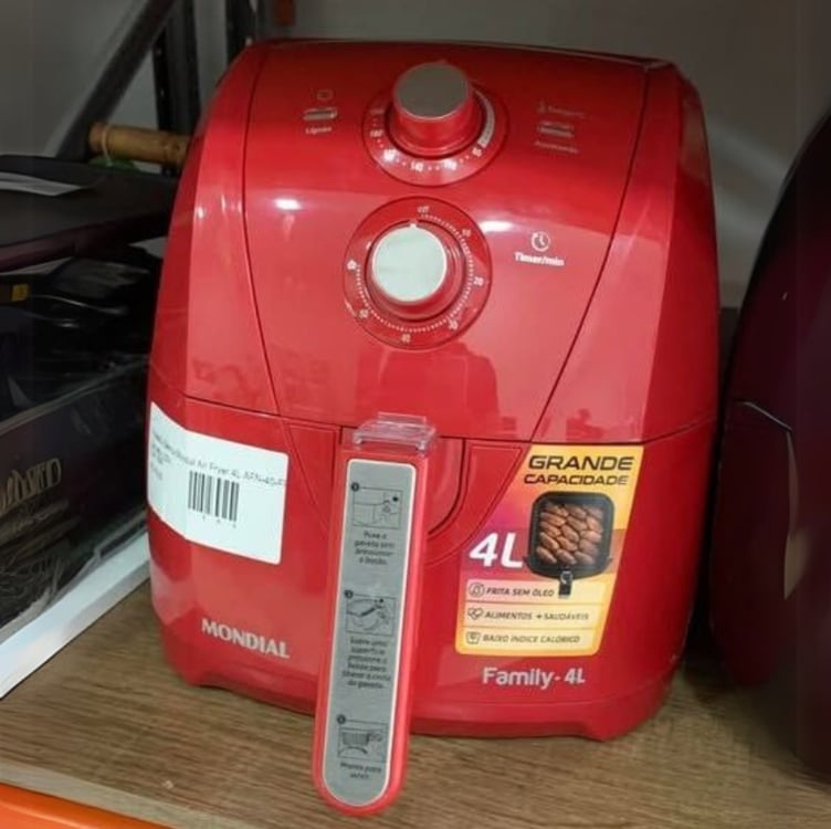 Fritadeira Sem Óleo Air Fryer 4l, Mondial, Vermelho/inox, 1500w, 110v - Afn-40-ri Fritadeira Sem Óleo Air Fryer 4l, Mondial, Vermelho/inox, 1500w, 110v - Afn-40-ri