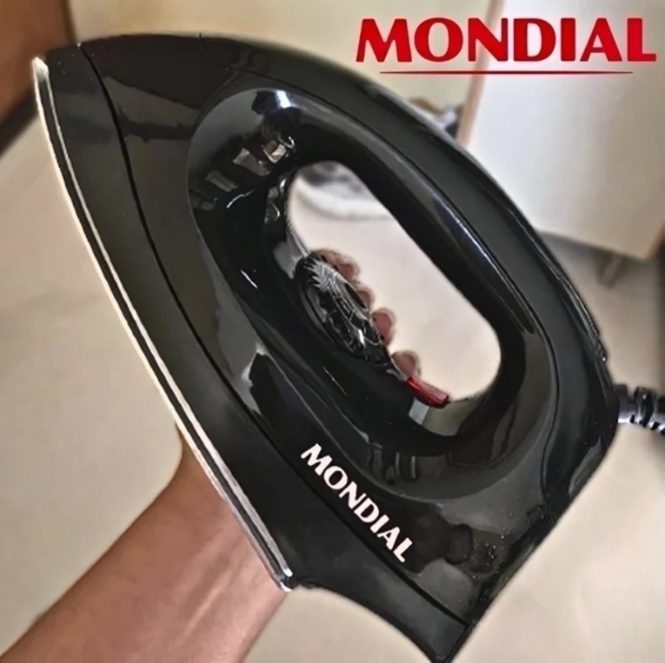 Ferro de Passar a Seco Mondial FSN-55-B com Base em Alumínio Polido – Preto Ferro de Passar a Seco Mondial FSN-55-B com Base em Alumínio Polido – Preto