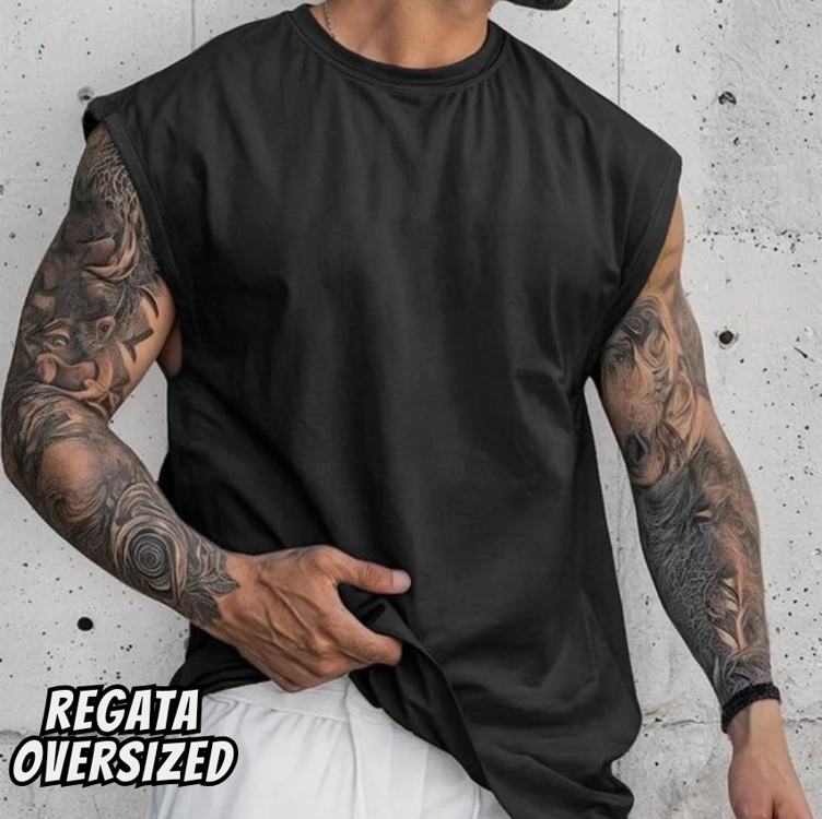 Camiseta Regata Oversized Masculina Streetwear Sport Cavada Camiseta Regata Oversized Masculina Streetwear Sport Cavada