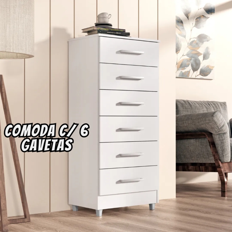 Comoda Para Quarto Helena 6 Gavetas Comoda Para Quarto Helena 6 Gavetas