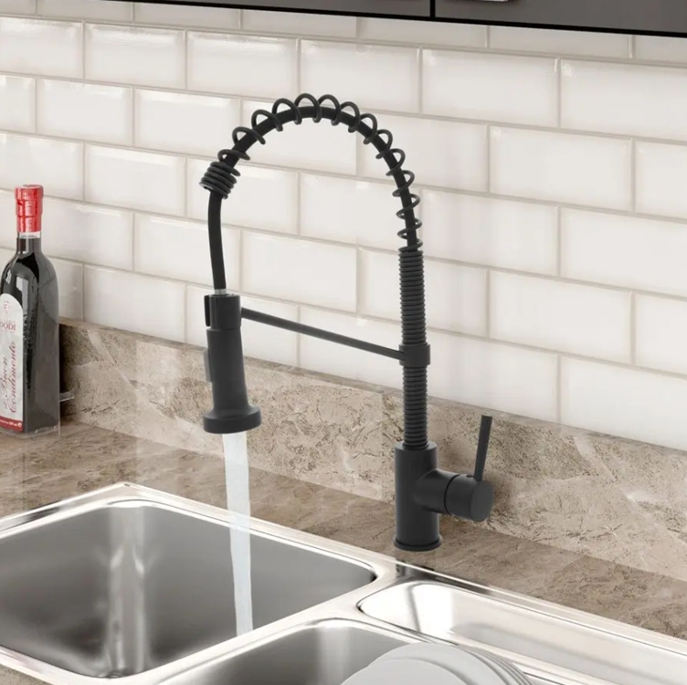 Torneira para Cozinha Gourmet de Mesa com Mola - Luxo Black Nell AM2672 Torneira para Cozinha Gourmet de Mesa com Mola - Luxo Black Nell AM2672