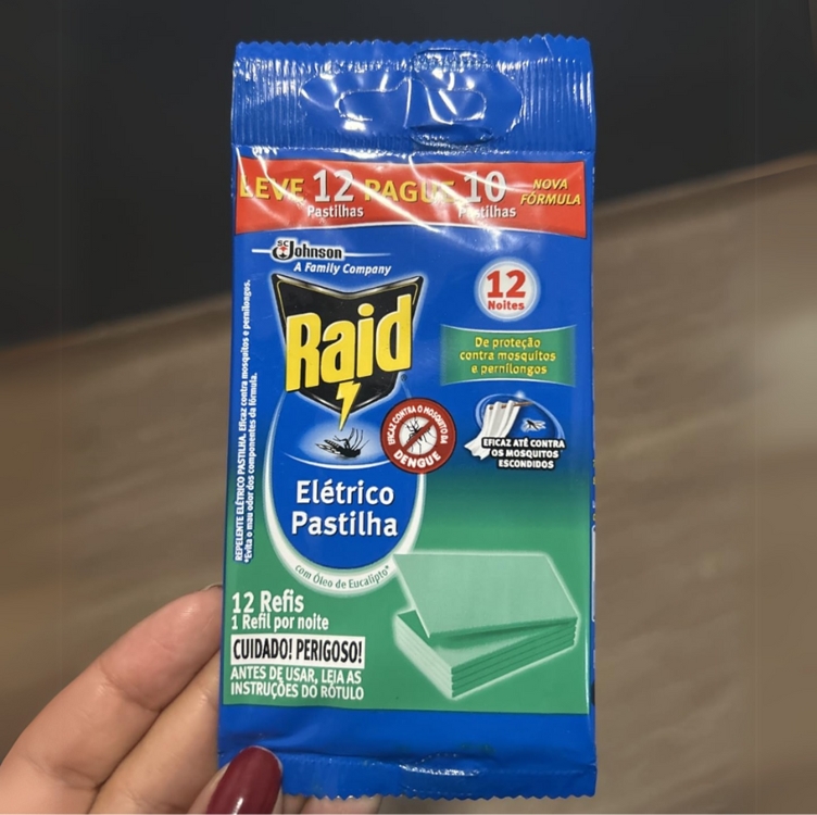 Repelente Elétrico Pastilha Raid Eucalipto Refil Leve 12 Pague 10 Repelente Elétrico Pastilha Raid Eucalipto Refil Leve 12 Pague 10