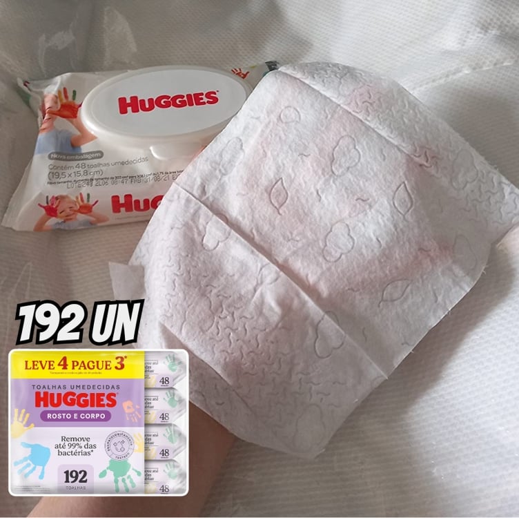 Lenços Umedecidos Huggies One & Done Leve 4 Pague 3 - 192 unidades, Huggies, Verde, pacote de 4 Lenços Umedecidos Huggies One & Done Leve 4 Pague 3 - 192 unidades, Huggies, Verde, pacote de 4