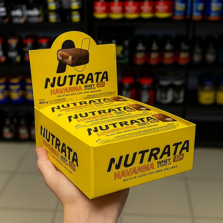Whey Grego Bar Havanna Caixa 12 Unidades - Nutrata Sabor Doce de leite com Limão Whey Grego Bar Havanna Caixa 12 Unidades - Nutrata Sabor Doce de leite com Limão