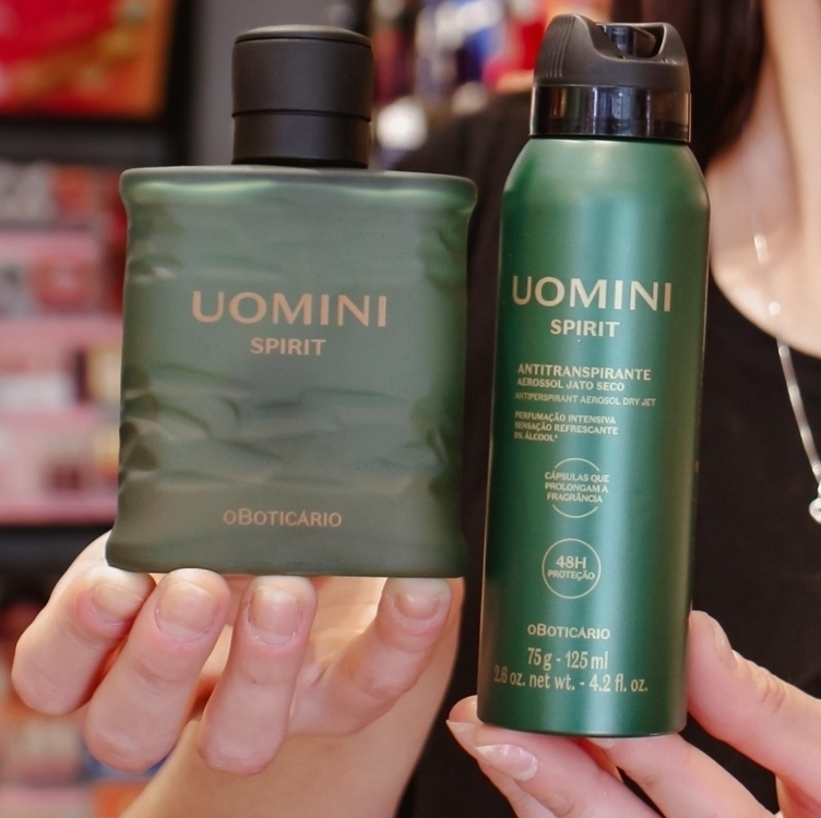 Combo Uomini Spirit: Desodorante Colônia 100ml + Desodorante Antitranspirante Aerossol 75g/125ml Combo Uomini Spirit: Desodorante Colônia 100ml + Desodorante Antitranspirante Aerossol 75g/125ml
