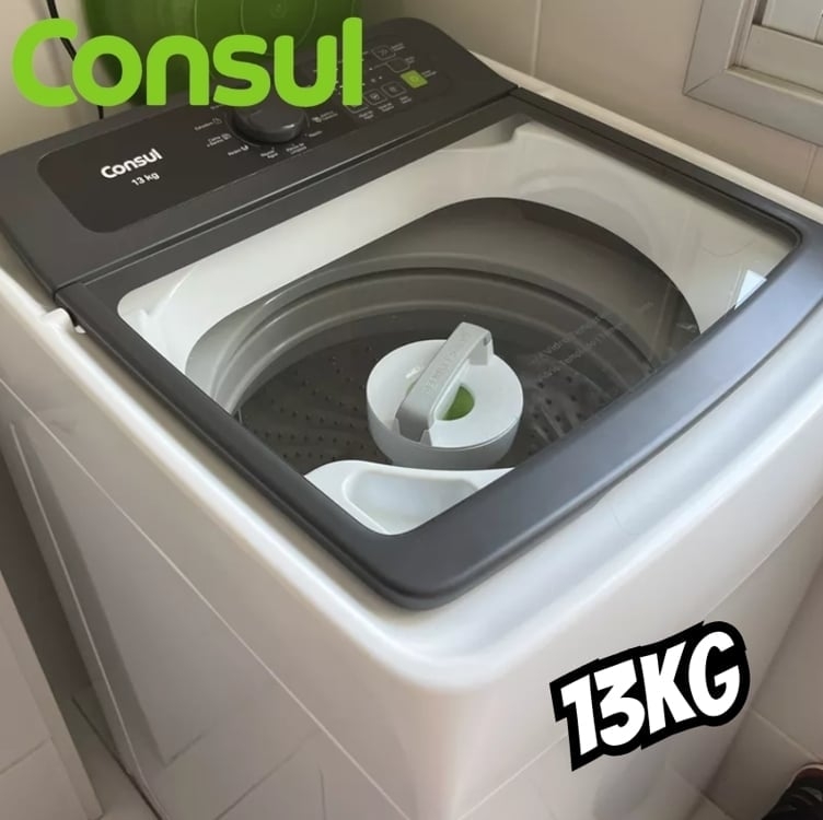 Lavadora de Roupas Consul 13kg Cesto Inox 12 Programas de Lavagem Branca CWN13AB Lavadora de Roupas Consul 13kg Cesto Inox 12 Programas de Lavagem Branca CWN13AB