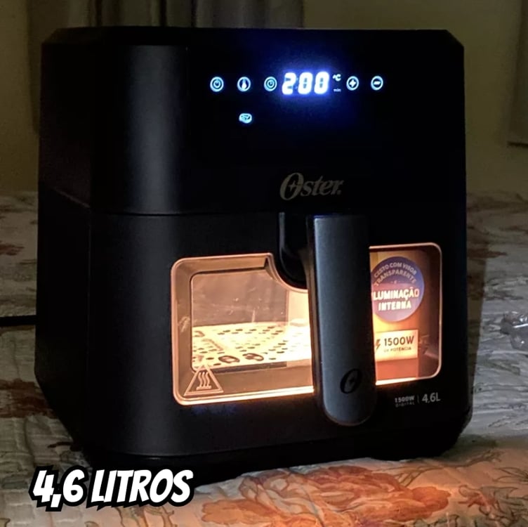 Fritadeira Digital Clear Oster 4,6l Com Visor Transparente Fritadeira Digital Clear Oster 4,6l Com Visor Transparente
