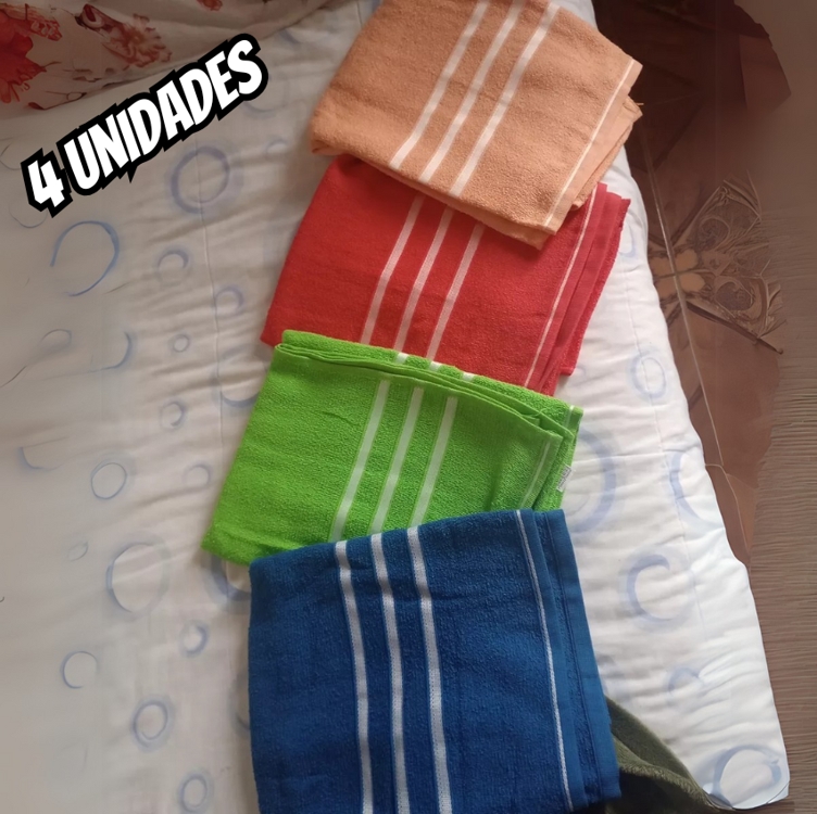 Kit 04 Peças Toalha De Banho 100% Algodão Tek Escala Kit 04 Peças Toalha De Banho 100% Algodão Tek Escala