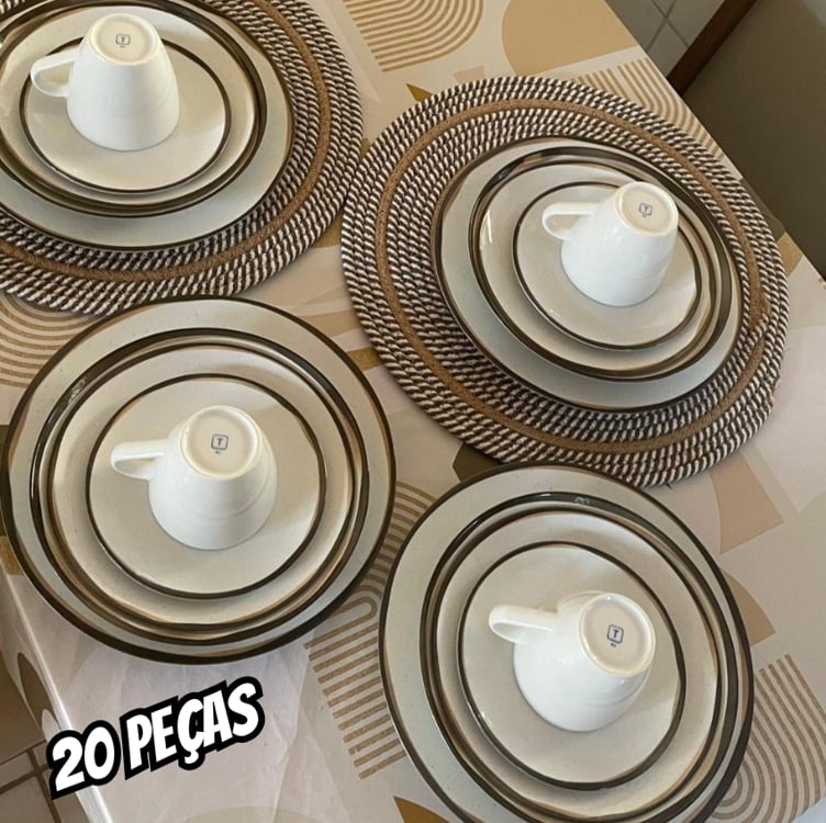 Aparelho De Jantar Canyon Porcelana 20 Peças Tramontina Cor Branco Liso Aparelho De Jantar Canyon Porcelana 20 Peças Tramontina Cor Branco Liso