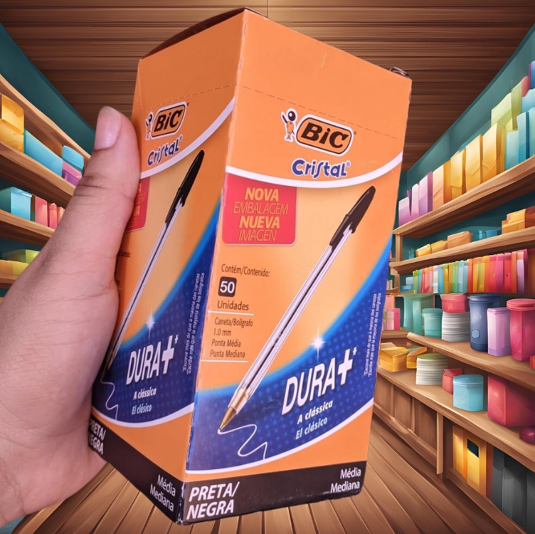 Caneta Preta Bic Cristal Dura Mais – Ponta Esferográfica Média de 1.0mm. Escrita Macia e Cor Intensa Caneta Preta Bic Cristal Dura Mais – Ponta Esferográfica Média de 1.0mm. Escrita Macia e Cor Intensa