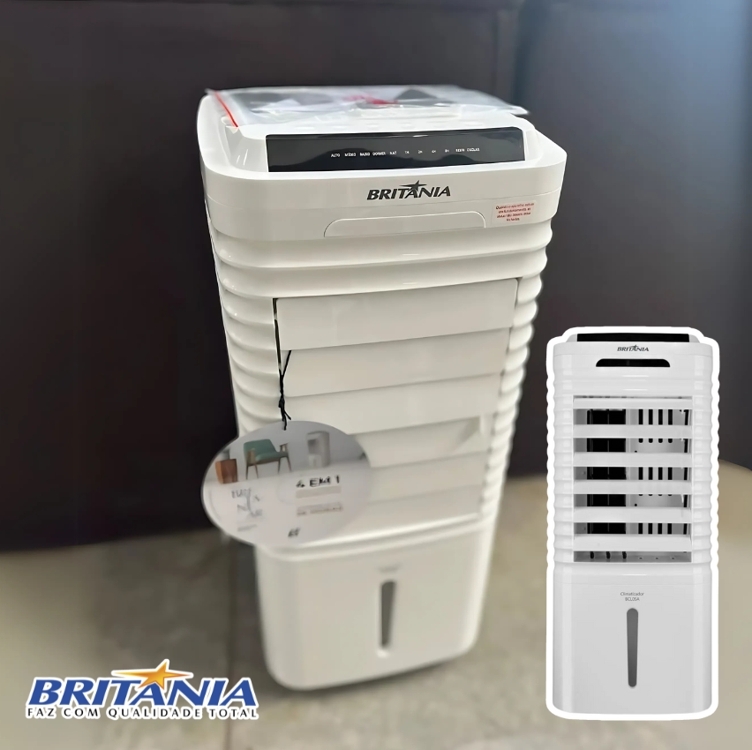 Climatizador De Ar Britânia 4 Em 1 Autonomia De 26h Bcl05a Cor Branco 127v Climatizador De Ar Britânia 4 Em 1 Autonomia De 26h Bcl05a Cor Branco 127v
