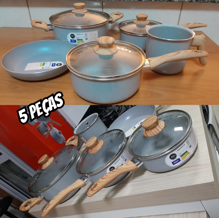 Jogo de Panelas Smart Plus 5 Peças Gris Brinox Jogo de Panelas Smart Plus 5 Peças Gris Brinox