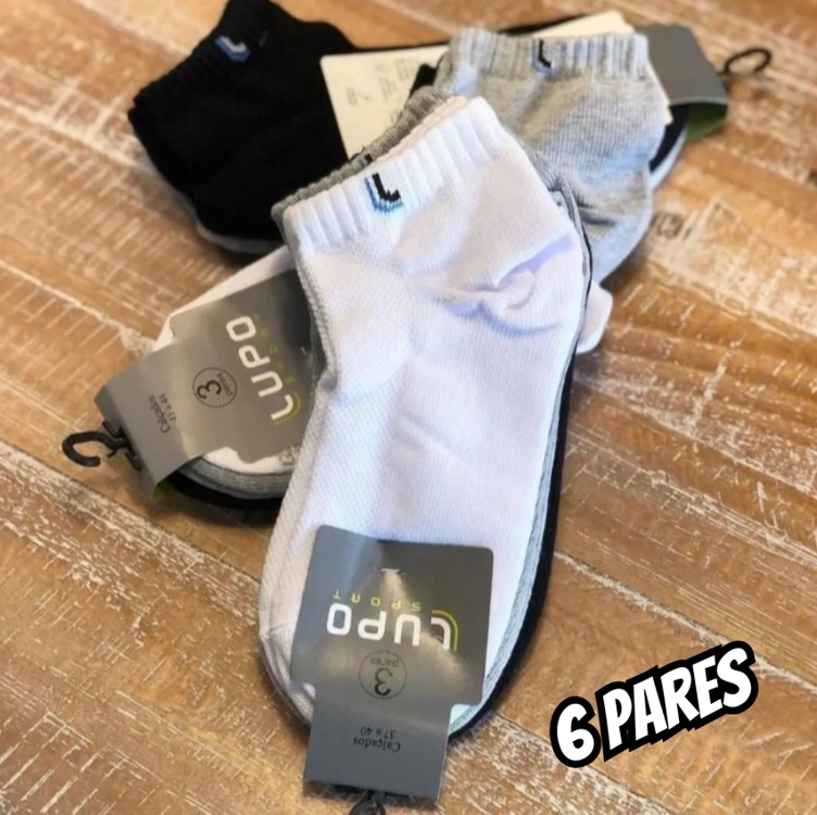 Kit 6 Pares Meias Masculina Lupo Cano Curto Algodão Kit 6 Pares Meias Masculina Lupo Cano Curto Algodão