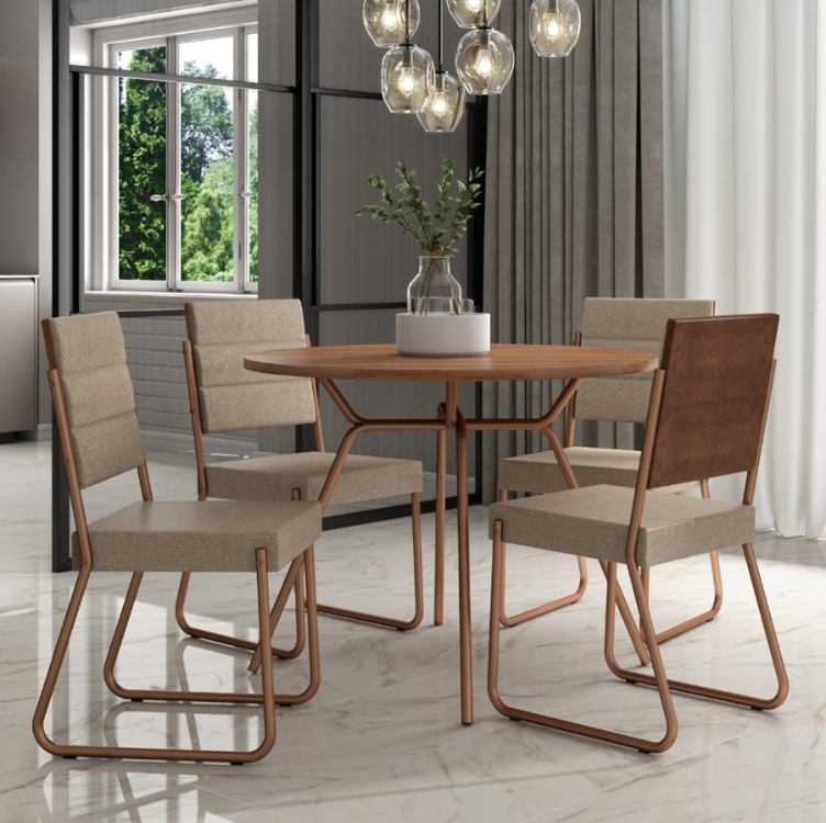 Conjunto Sala de Jantar 4 Cadeiras San Francisco Carraro Conjunto Sala de Jantar 4 Cadeiras San Francisco Carraro