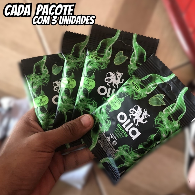 Olla Preservativo Camisinha Sabor Menta - 3 Unidades 3Un Pacote De 3 Olla Preservativo Camisinha Sabor Menta - 3 Unidades 3Un Pacote De 3