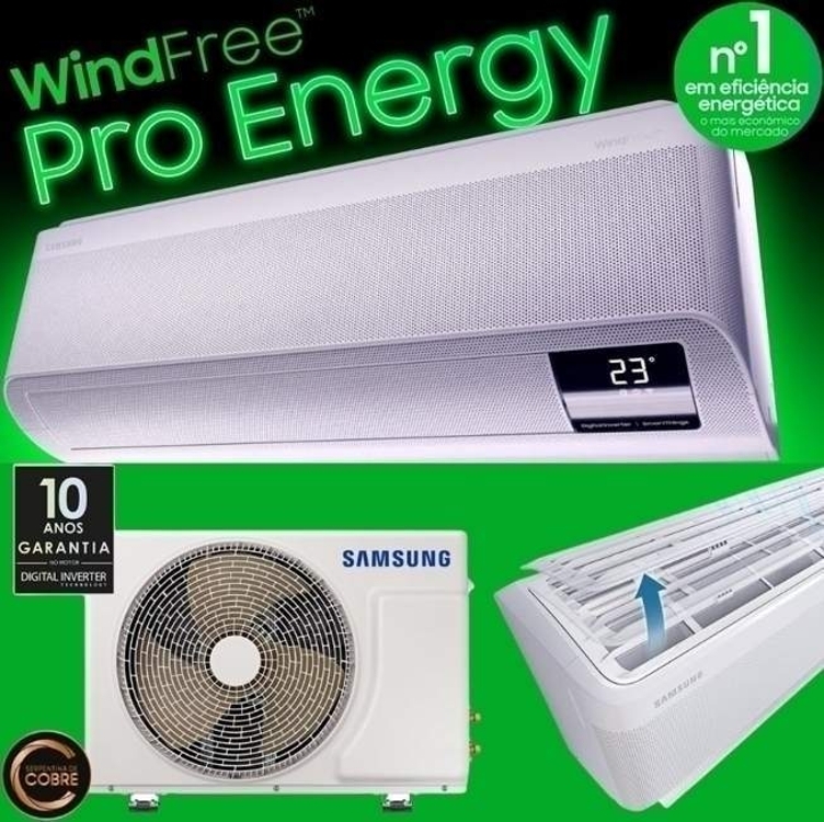 Ar-condicionado Split Inverter Samsung WindFree Pro Energy Sem Vento 9.000 BTUs Frio AR09CVFAAWKNAZ 220V Ar-condicionado Split Inverter Samsung WindFree Pro Energy Sem Vento 9.000 BTUs Frio AR09CVFAAWKNAZ 220V