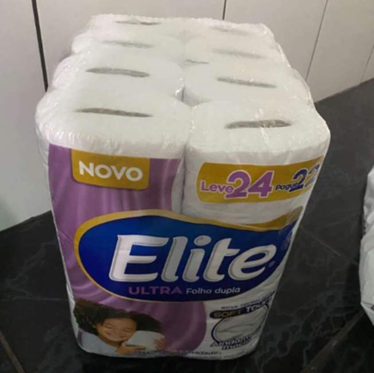 Papel Higiênico Elite Dualette Folha Dupla Ultra, 24 rolos, Branco Papel Higiênico Elite Dualette Folha Dupla Ultra, 24 rolos, Branco