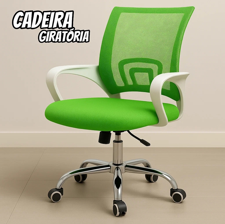 Cadeira de Escritório Secretária Base Cromada com Rodinha Fortt Lisboa Verde - CSF02-VD (Verde) Cadeira de Escritório Secretária Base Cromada com Rodinha Fortt Lisboa Verde - CSF02-VD (Verde)