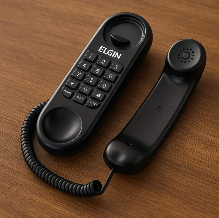 Telefone Com Fio Elgin TCF-1000 - Preto Telefone Com Fio Elgin TCF-1000 - Preto