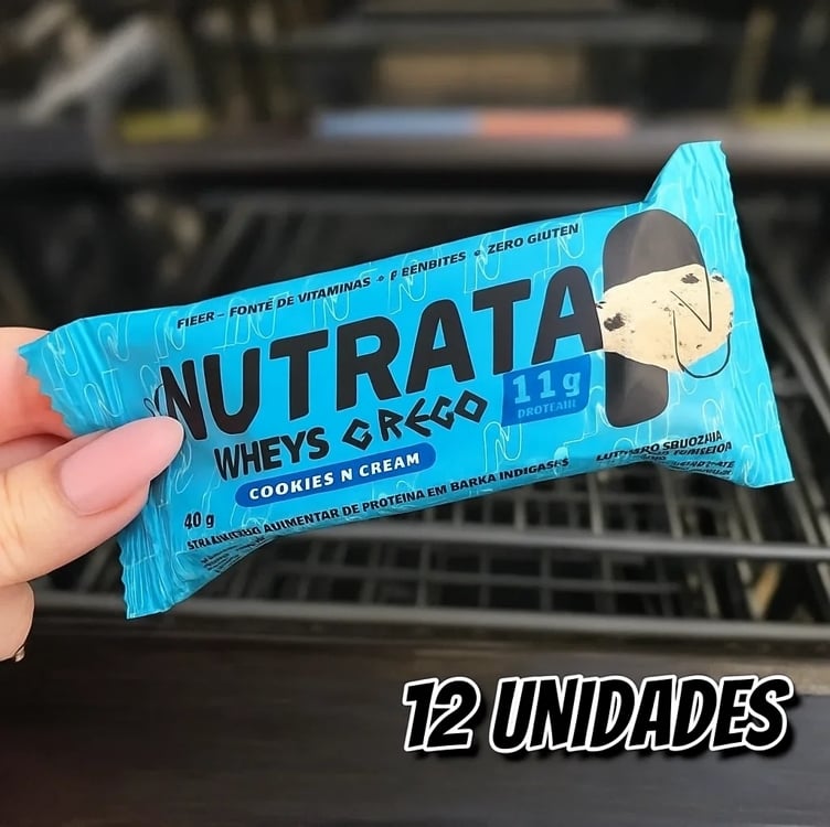 Whey Grego Bar Cookies & Cream - Nutrata 12 Un Whey Grego Bar Cookies & Cream - Nutrata 12 Un