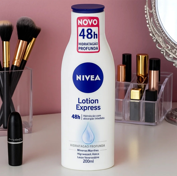 NIVEA Loção Hidratante Corporal Lotion Express - Loção Hidratante com textura leve que hidrata profundamente, protege do ressecamento e auxilia na regeneração da pele - 200ml NIVEA Loção Hidratante Corporal Lotion Express - Loção Hidratante com textura leve que hidrata profundamente, protege do ressecamento e auxilia na regeneração da pele - 200ml